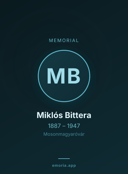 Memorial portrait of Miklós Bittera