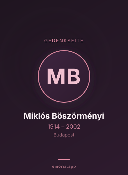 Gedenkportrait von Miklós Böszörményi