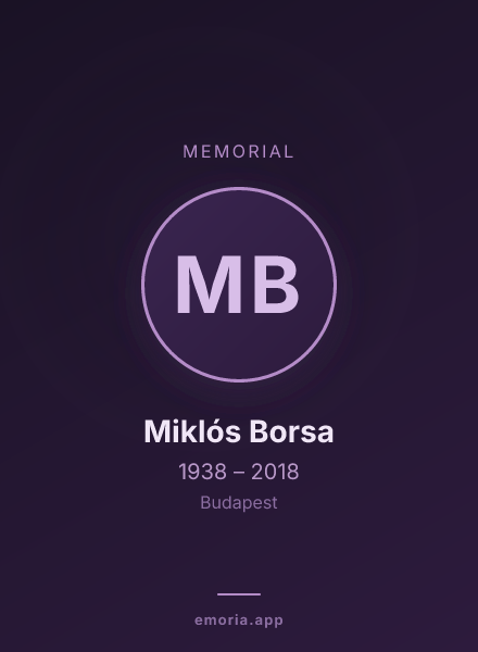 Memorial portrait of Miklós Borsa