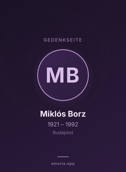 Gedenkportrait von Miklós Borz