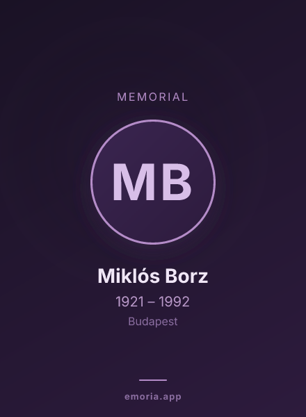 Memorial portrait of Miklós Borz