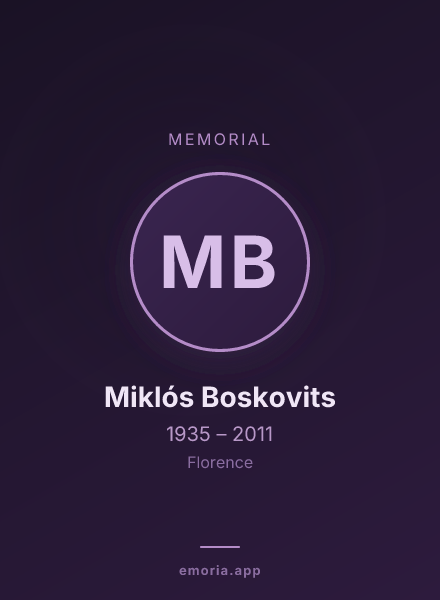 Memorial portrait of Miklós Boskovits
