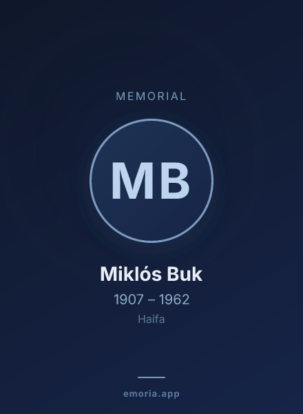 Memorial portrait of Miklós Buk