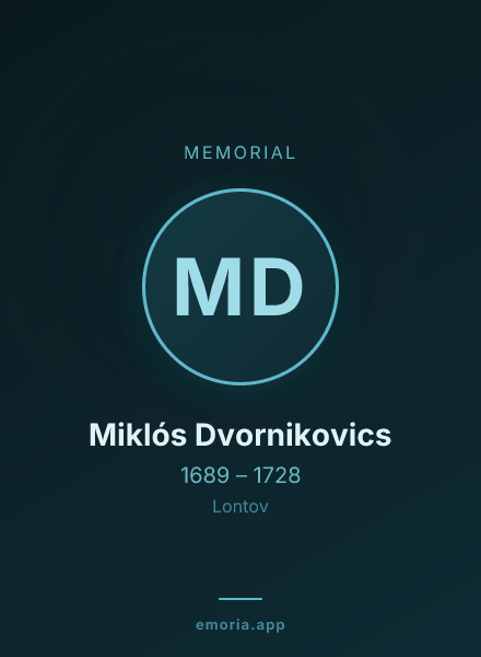 Memorial portrait of Miklós Dvornikovics