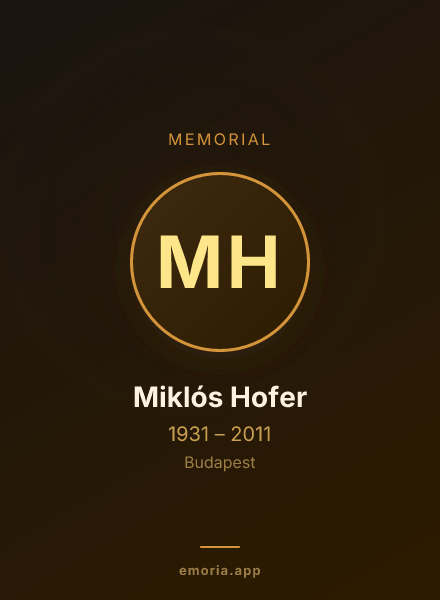 Memorial portrait of Miklós Hofer