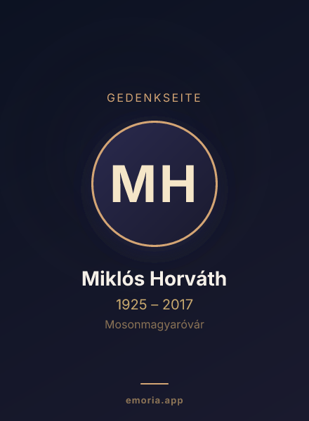 Gedenkportrait von Miklós Horváth