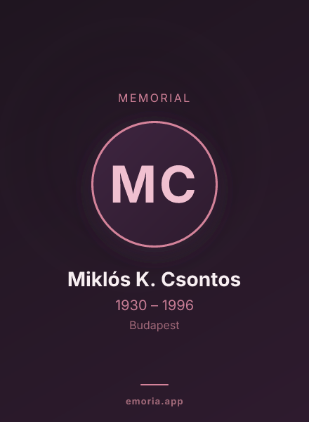 Memorial portrait of Miklós K. Csontos