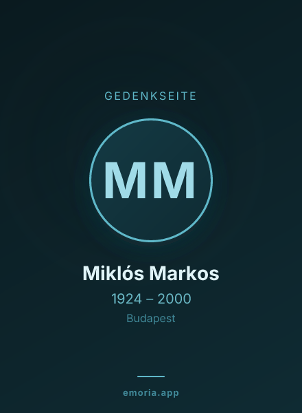 Gedenkportrait von Miklós Markos