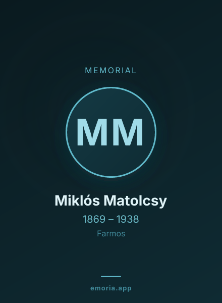 Memorial portrait of Miklós Matolcsy