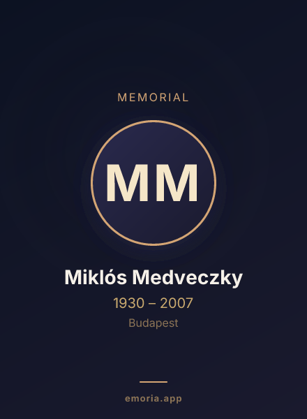 Memorial portrait of Miklós Medveczky