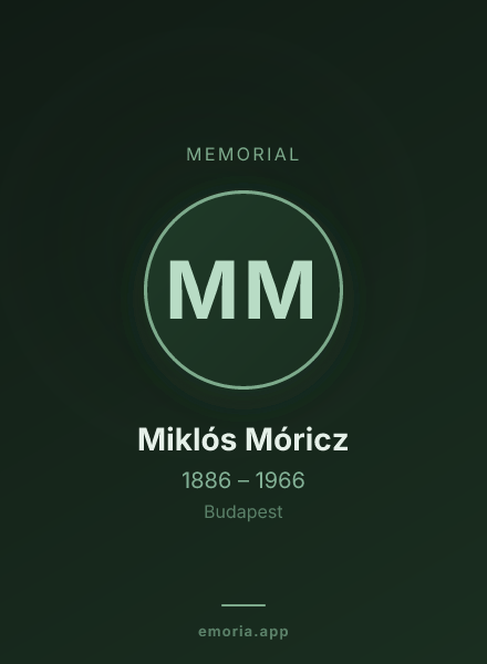 Memorial portrait of Miklós Móricz