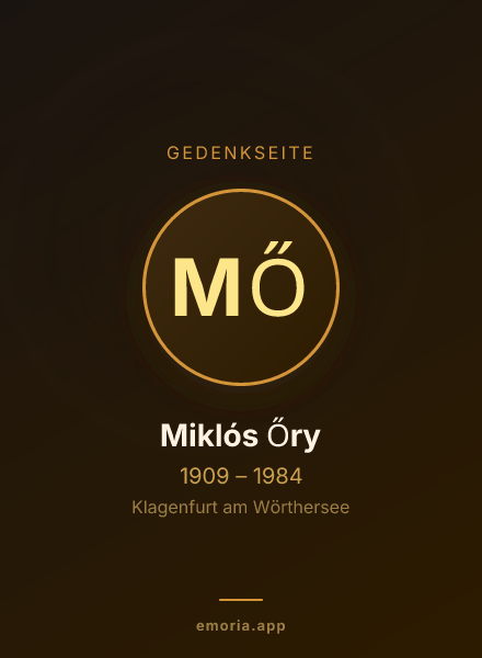 Gedenkportrait von Miklós Őry