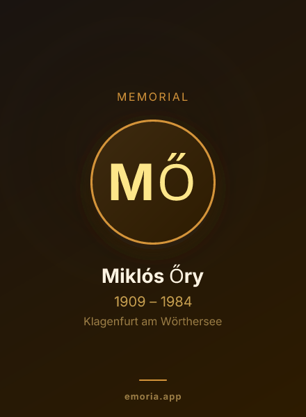 Memorial portrait of Miklós Őry