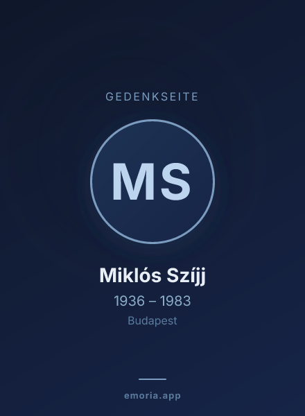 Gedenkportrait von Miklós Szíjj