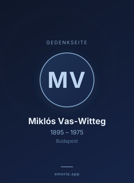 Gedenkportrait von Miklós Vas-Witteg