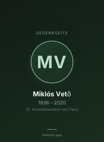 Gedenkportrait von Miklós Vető