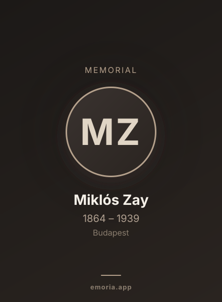 Memorial portrait of Miklós Zay