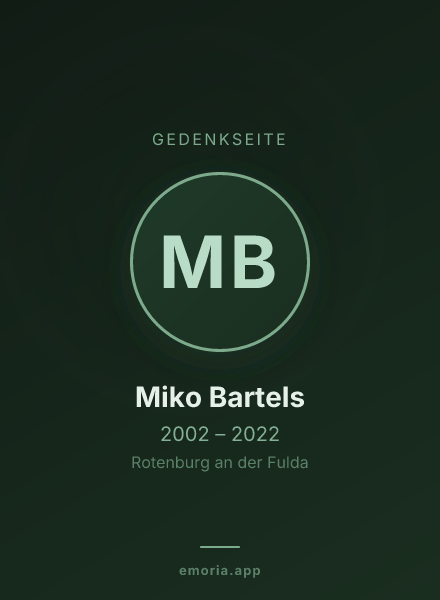 Gedenkportrait von Miko Bartels