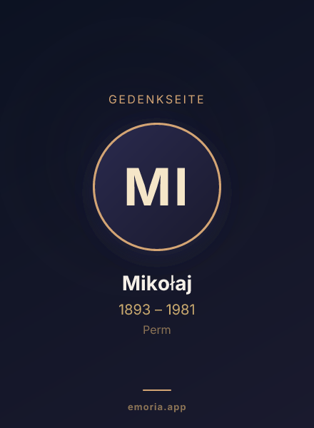 Gedenkportrait von Mikołaj