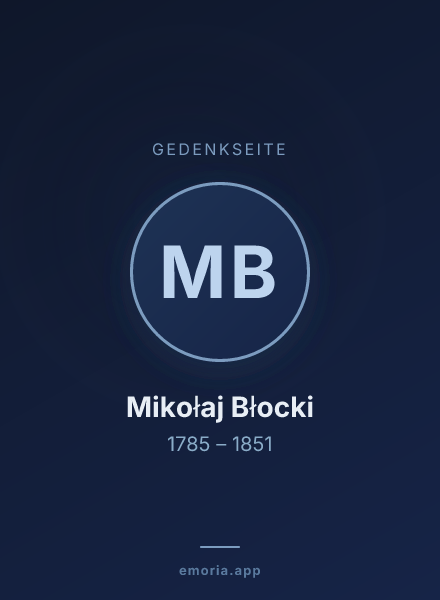 Gedenkportrait von Mikołaj Błocki