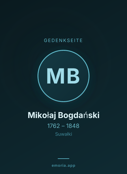 Gedenkportrait von Mikołaj Bogdański