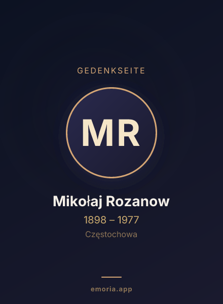 Gedenkportrait von Mikołaj Rozanow