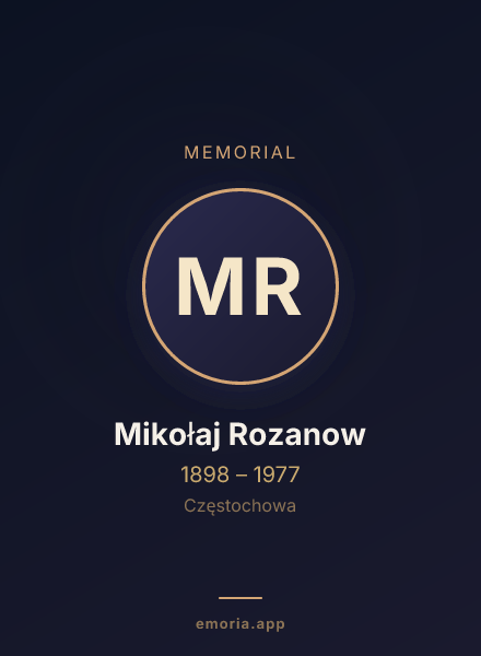 Memorial portrait of Mikołaj Rozanow