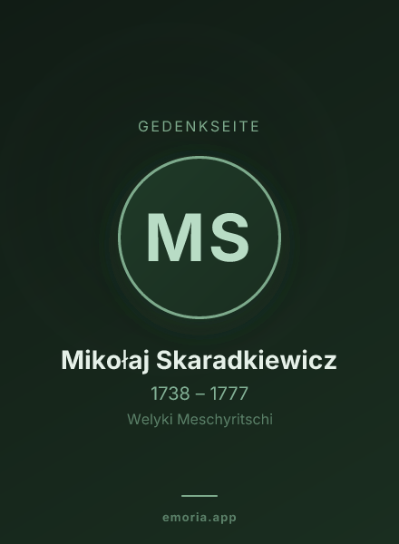 Gedenkportrait von Mikołaj Skaradkiewicz