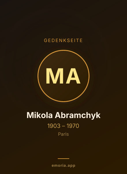 Gedenkportrait von Mikola Abramchyk