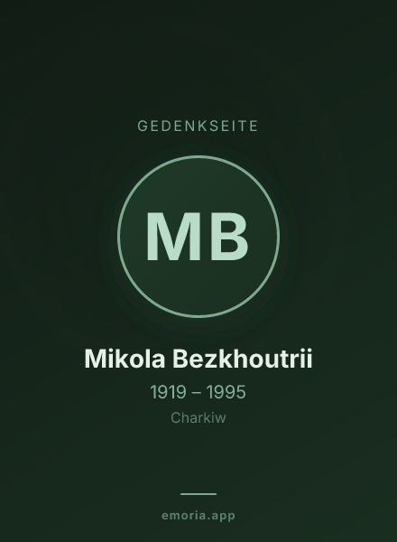 Gedenkportrait von Mikola Bezkhoutrii