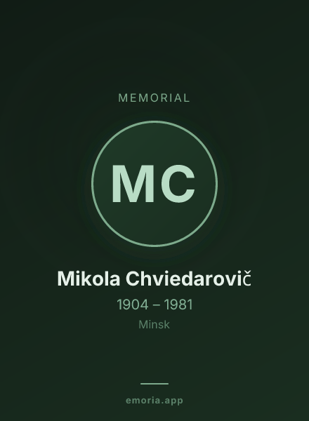 Memorial portrait of Mikola Chviedarovič