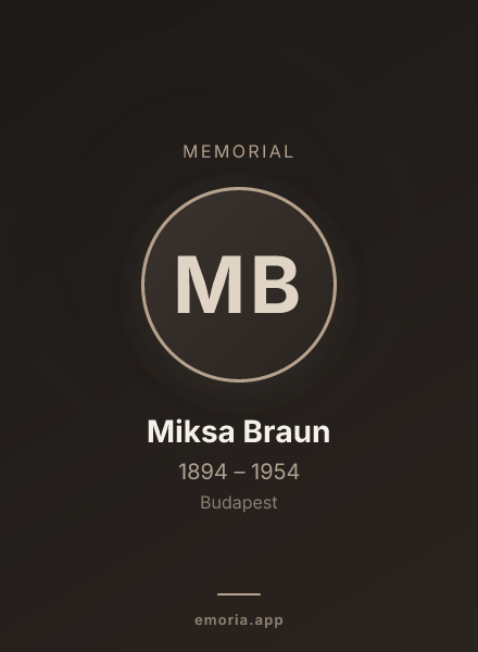 Memorial portrait of Miksa Braun