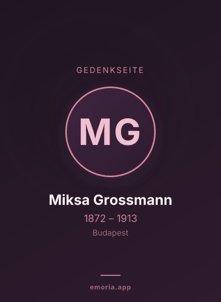 Gedenkportrait von Miksa Grossmann