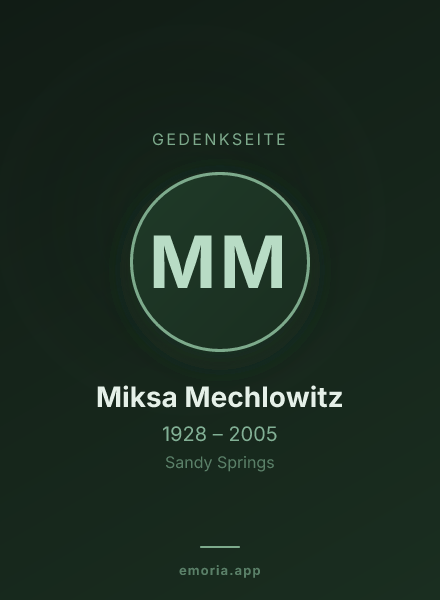 Gedenkportrait von Miksa Mechlowitz