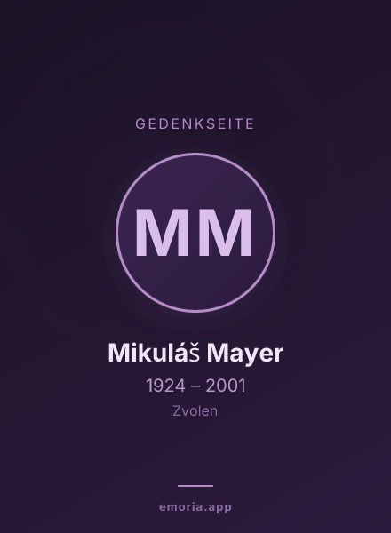 Gedenkportrait von Mikuláš Mayer