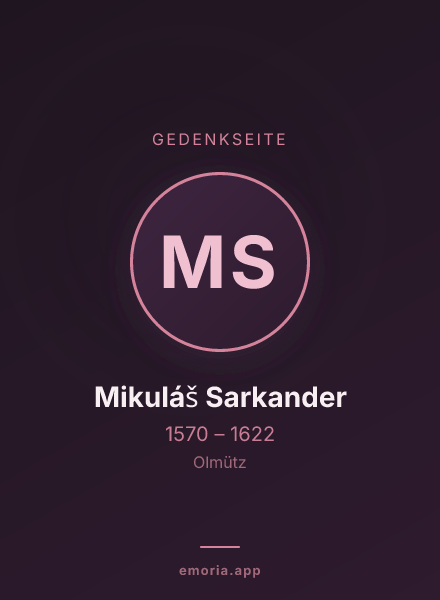 Gedenkportrait von Mikuláš Sarkander