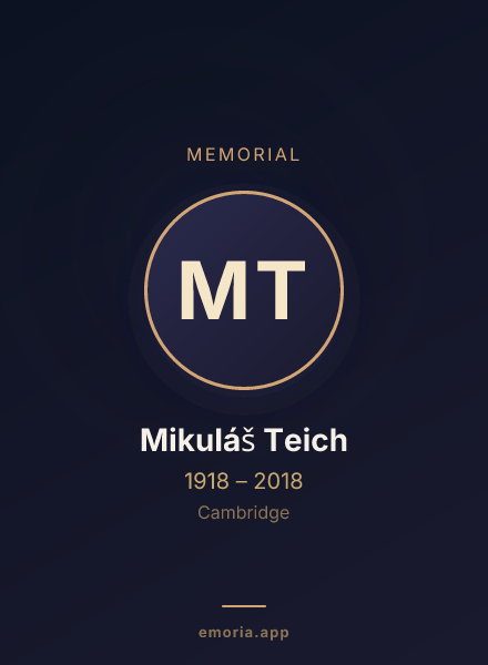 Memorial portrait of Mikuláš Teich
