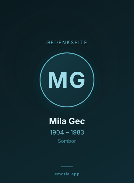 Gedenkportrait von Mila Gec