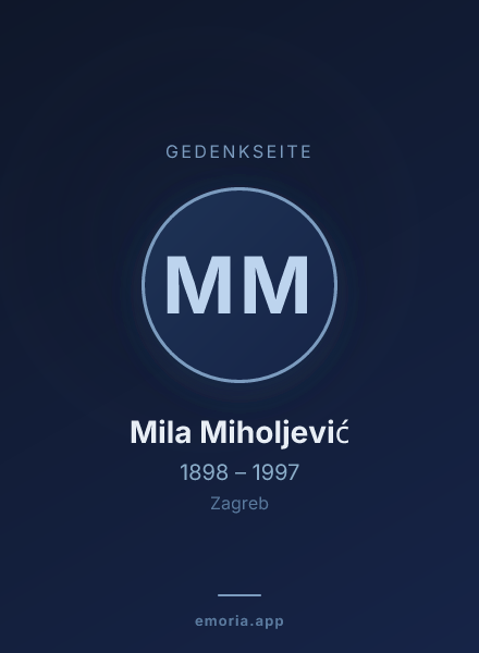 Gedenkportrait von Mila Miholjević