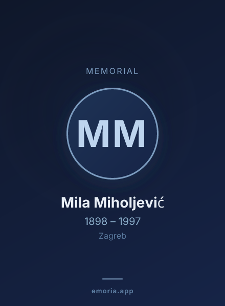 Memorial portrait of Mila Miholjević