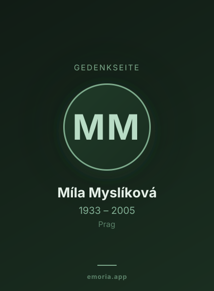 Gedenkportrait von Míla Myslíková