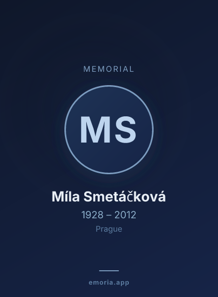 Memorial portrait of Míla Smetáčková