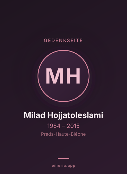 Gedenkportrait von Milad Hojjatoleslami