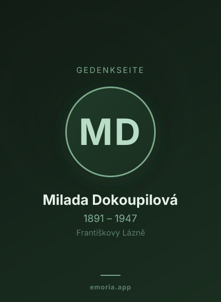 Gedenkportrait von Milada Dokoupilová