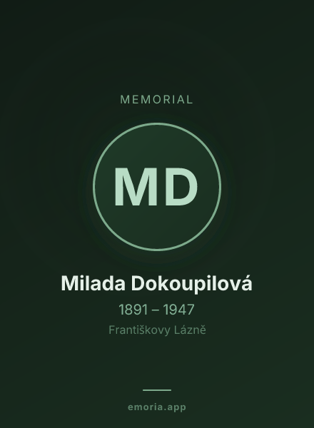 Memorial portrait of Milada Dokoupilová