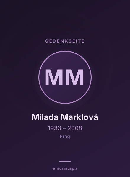 Gedenkportrait von Milada Marklová