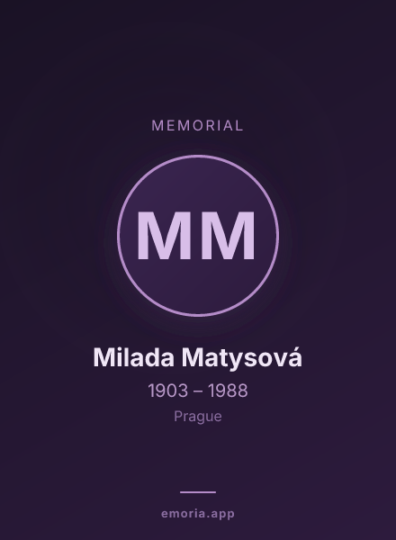 Memorial portrait of Milada Matysová