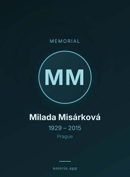 Memorial portrait of Milada Misárková