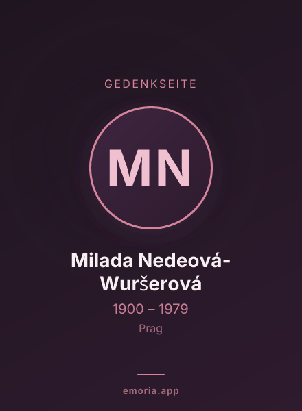 Gedenkportrait von Milada Nedeová-Wuršerová