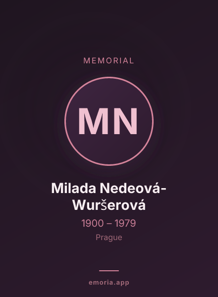 Memorial portrait of Milada Nedeová-Wuršerová